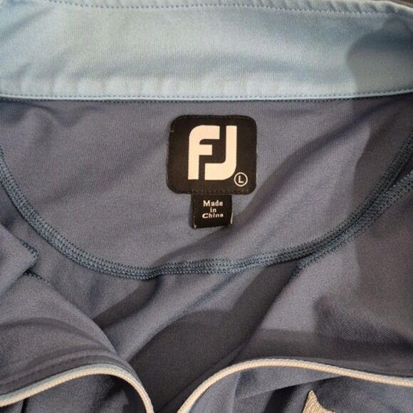 FootJoy Half Zip Performance Golf Vest Men L Blue Custom Club Logo Nylon Blend - Picture 6 of 10